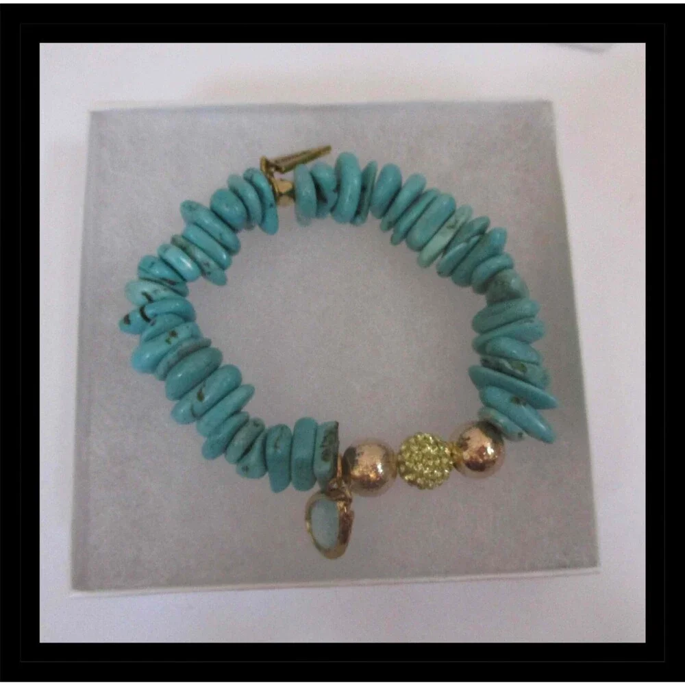 Erimish Turquoise Colored Stretch Bracelet B004